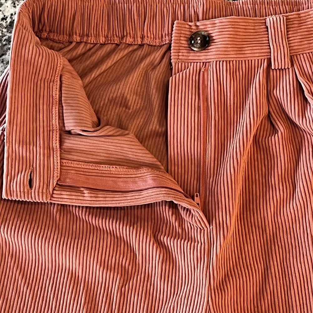 NWT Halara Corduroy Casual Pants Womens XL Pink Mid Rise Zipper Pocket - Picture 7 of 11